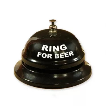 Nerūdijančio plieno mechaninis skambutis "Ring for Beer", 8,5 x 5,5 cm