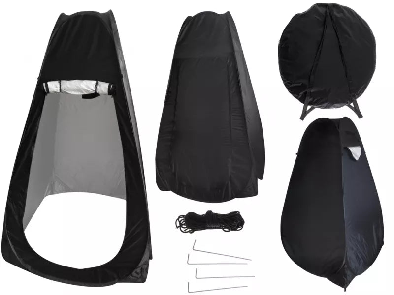 Nešiojama Persirengimo Palapinė, 110 x 110 x 180 x 180 cm, Juoda