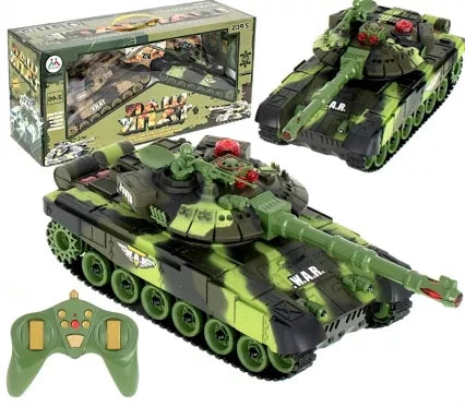 Nuotolinio valdymo karinis tankas, 34 x 11 x 12 cm (žalias, juodas)