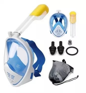 Pilno veido nardymo kaukė su 1 vamzdeliu, L/XL dydis (mėlyna)